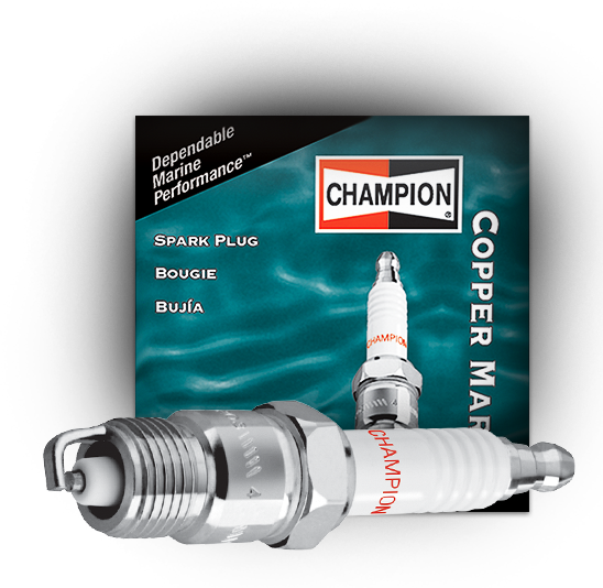 Imagen del producto y paquete de bujías náuticas de Champion