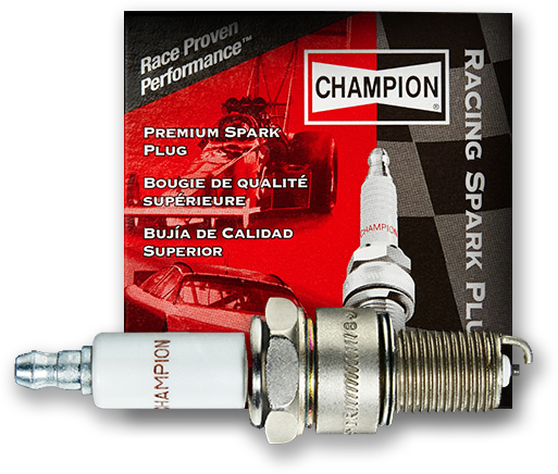 Vista-frontal-del-producto-de-bujía-para-motor-Stock-Car-de-Champion